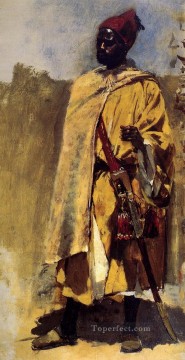 アラブ Painting - ムーアの衛兵アラビア人エドウィン・ロード・ウィーク